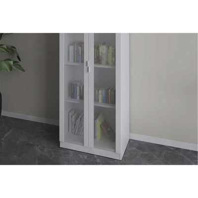 Cristaleira Sala Jantar ME-4189 c/ 2 Portas de Vidro e 3 Prateleiras Branco - Tecno Mobili