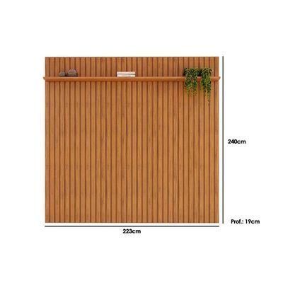 Rack Bancada c/ Painel p/ TV até 65 Pol Pratic Ripado 1 Prateleira 223x240cm Bali - DJ Móveis