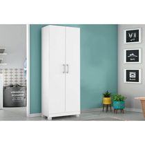 Armário Multiuso Juvenil 626 c/ 2 Portas e Pés Branco - Carraro