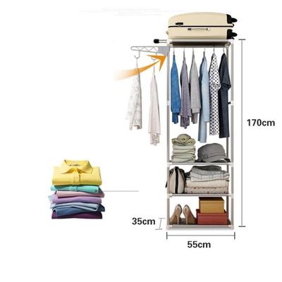 Guarda-roupa Portátil Arara Com 3 Prateleiras E Cabideiro