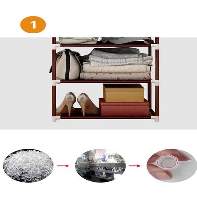 Guarda-roupa Portátil Arara Com 3 Prateleiras E Cabideiro