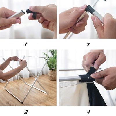 Cesto De Roupa Suja Duplo Cromado Organizador