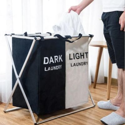 Cesto De Roupa Suja Duplo Cromado Organizador