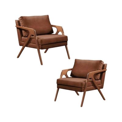 Poltrona Decorativa Mona Luxo Corino Caramelo
