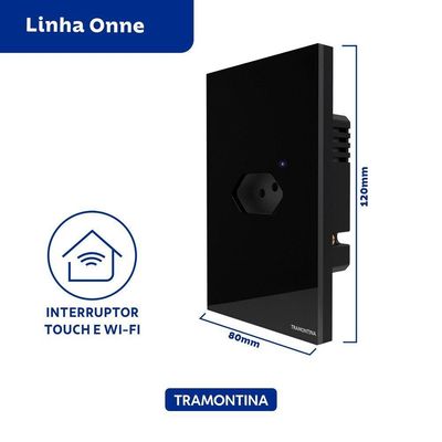 Tomada Smart 2p+t Tramontina 10 A 250 V Preta Tramontina