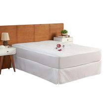 Capa Protetora De Colchão Impermeável Solteiro Matelado Com Elástico Branco