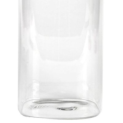 Porta Mantimentos Quadrado Dynasty em Vidro Borossilicato com Tampa de Metal Prata  1,4L