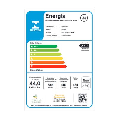 Geladeira 434L Philco Smart Cooling Side by Side PRF535ID 220V