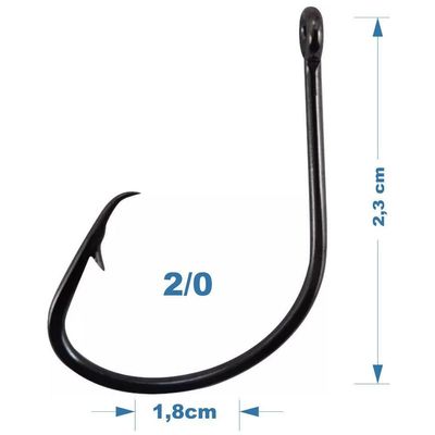 Anzol Marine Sports Mutsu Circle Hook Black Nickel 2-0 30 Unidades