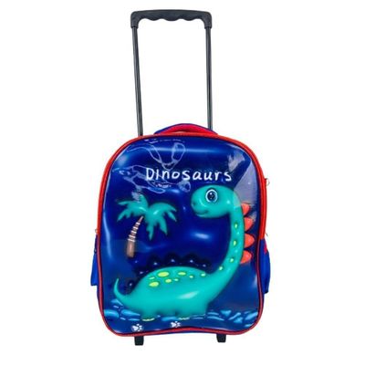 Kit Mochila Escolar Rodinhas Dinossauro Com Lancheira Estojo