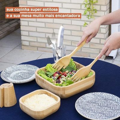 Pegador De Saladas Mãozinhas De Bambu - Oikos