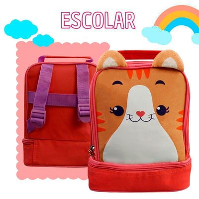 Lancheira Térmica Infantil Com Alça - Gato