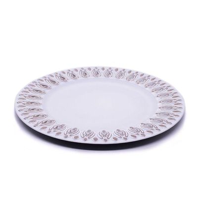 Sousplat Decorativo Branco Com Flores Em Rose 33cm