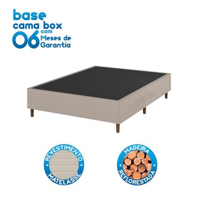 Base Box de Casal Umaflex Milão com Revestimento em Malha 26x138x188cm – Bege
