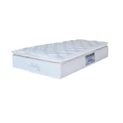 Cama Box Solteiro Umaflex Itália com Pillow Top e Molas Ensacadas 71x96x205 cm - Branco