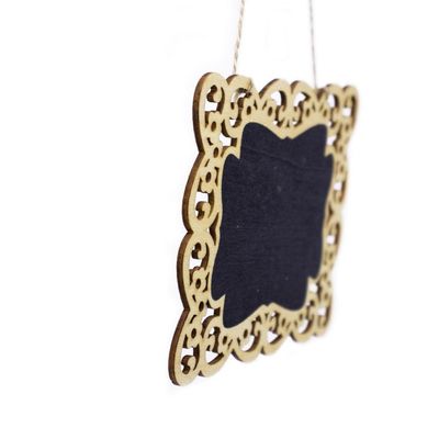 Placa Lousa De Madeira Arebesco Flor P/ Pendurar 11x15x1 Cm