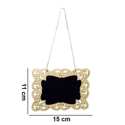 Placa Lousa De Madeira Arebesco Flor P/ Pendurar 11x15x1 Cm
