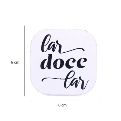 Suporte De Madeira Lar Doce Lar Branco 6x6x5 Cm