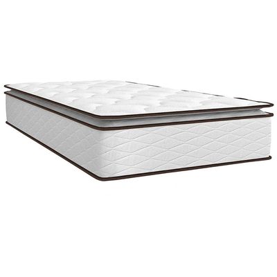 Colchão de Solteiro Umaflex New Itália com Molas Ensacadas e Pillow Top D26 - 25x88x188cm - Branco/Marrom