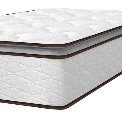 Colchão de Solteiro Umaflex New Itália com Molas Ensacadas e Pillow Top D26 - 25x88x188cm - Branco/Marrom