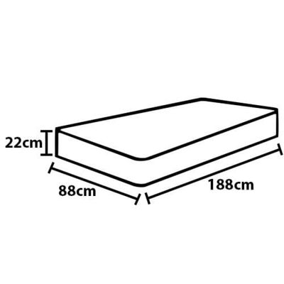 Colchão de Solteiro Probel Guarda Costas Promiddle Espuma D28 22x88x188cm - Branco/Preto