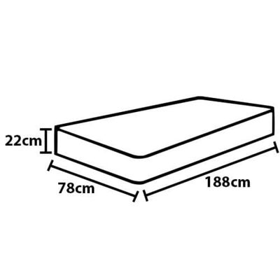 Colchão de Solteiro Probel Guarda Costas Promiddle Espuma D28 22x78x188cm - Branco/Preto