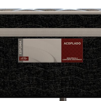 Cama Box Conjugada Solteiro Probel Platinum com Cama Auxiliar 43x88x188cm - Preta/Cinza