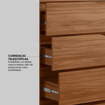 Guarda Roupa Casal 6 Portas Com Ripado E 6 Gavetas Atrice - Nogueira-nude Prime Tx