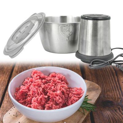 Triturador De Alimentos Carne E Legumes Elétrico 3l Aço Inox 110V