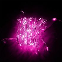 Pisca De Led Fio De Fada 20l 2 Metros A Bateria Natal Ano Novo Rosa