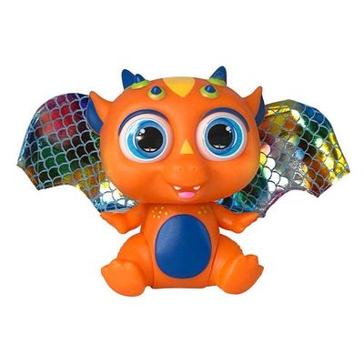 Bebê Dragão Branco Ou Laranja Com Asas E Mamadeira Cor:laranja
