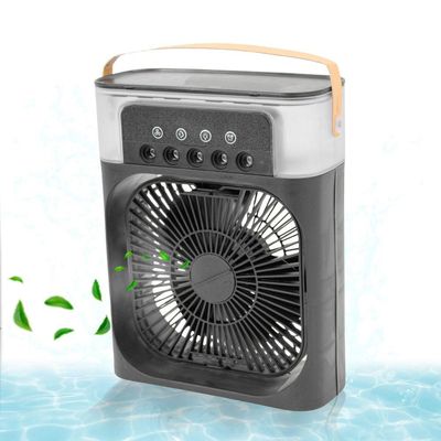 Ventilador Portátil Iluminação Umidificador Climatizador Usb De Mesa Branco