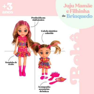 Boneca Mamãe Filhinha Na Versão Negra Ou Branca E Acessórios Modelo:branca