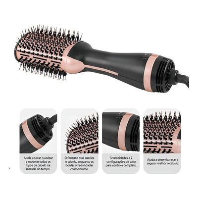 Escova Secadora Modeladora Alisadora Multifuncional 3 Em 1 220V