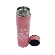 Garrafa Termometro Termica Inox Display Led A Vacuo Rosa