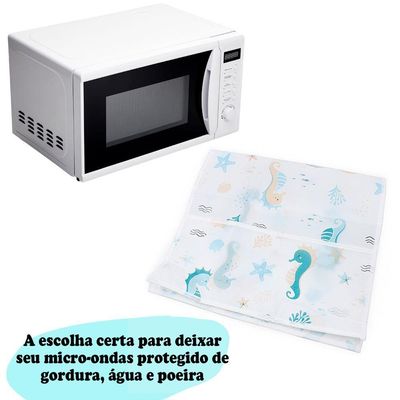 Capa Protetora Para Microondas Forno Eletrico Eletrodomesticos 85x35cm Estampa Fundo Do Mar