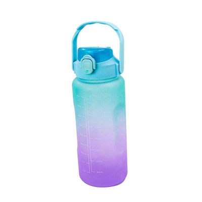 Garrafa Galão De Agua 2L E 900ML Degrade Com Figurinhas Adesivos 3D Azul