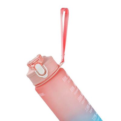 Garrafa Galão De Agua 2L E 900ML Degrade Com Figurinhas Adesivos 3D Rosa