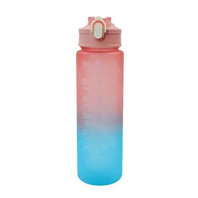 Garrafa Galão De Agua 2L E 900ML Degrade Com Figurinhas Adesivos 3D Rosa