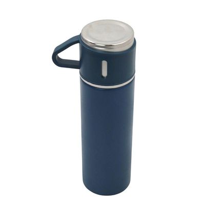 Garrafa Termica Com Copo Parede Dupla Inox Squeeze 500ML Azul