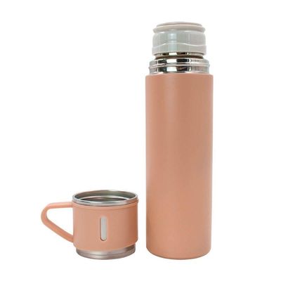 Garrafa Termica Com Copo Parede Dupla Inox Squeeze 500ML Rosa