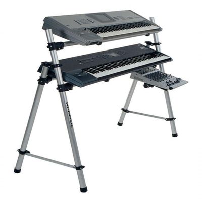 Rack Titanium Para Acomodar 2 Teclados Controlador Usb E Sintetizador 76 Teclas / 6 Oitavas