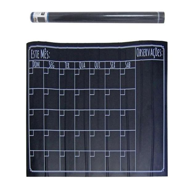 Lousa Calendário Adesiva Planner Mensal E Semanal