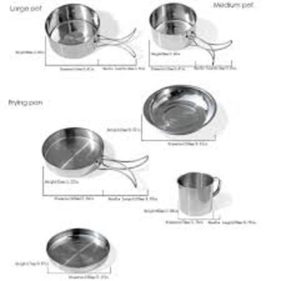 Kit Panelas Inox 8 Peças Para Camping E Acampamento Outdoor
