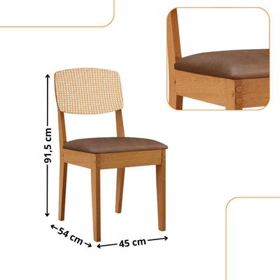 Mesa Jantar Diane 180cm Tampo Mdf Lam 6 Cadeiras Copper Prem Moderna Tork Naturale Off White
