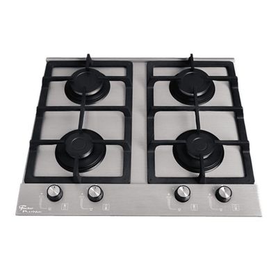 Cooktop A Gás Fischer 4 Bocas Platinium Com Trempe De Ferro Fundido Mesa Aço Bivolt