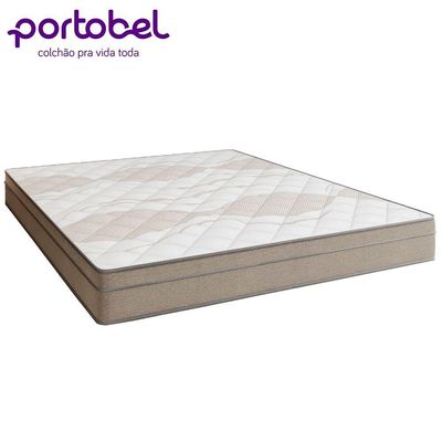 Cama Box Baú Casal Suede + Colchão De Molas Ensacadas Portobel Ipanema -  138x188x66cm Cinza
