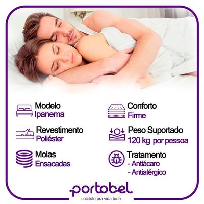 Cama Box Baú Casal Suede + Colchão De Molas Ensacadas Portobel Ipanema -  138x188x66cm Cinza