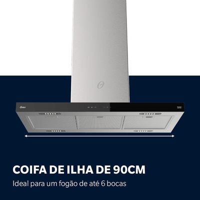 Coifa De Ilha Oster Inox Touch Control 90cm 220V