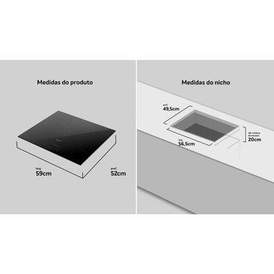 Cooktop De Indução 4 Bocas Preto Com Trava De Segurança Dako Supreme 220V